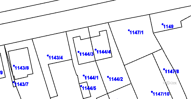 Parcela st. 1144/4 v KÚ Holešov, Katastrální mapa