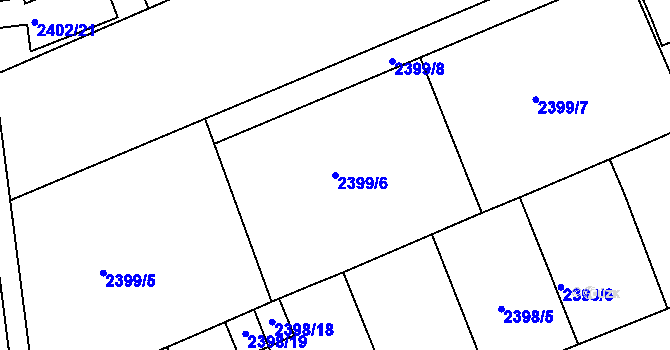 Parcela st. 2399/6 v KÚ Holešov, Katastrální mapa