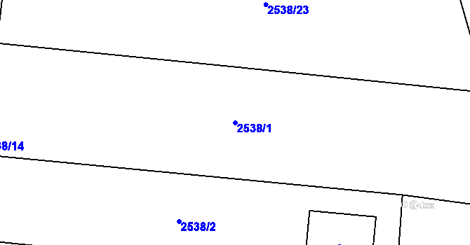 Parcela st. 2538/1 v KÚ Holešov, Katastrální mapa