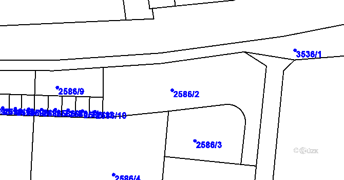 Parcela st. 2586/2 v KÚ Holešov, Katastrální mapa