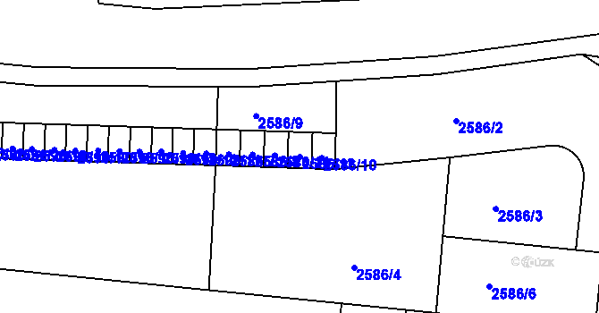 Parcela st. 2586/12 v KÚ Holešov, Katastrální mapa