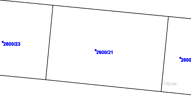 Parcela st. 2600/21 v KÚ Holešov, Katastrální mapa