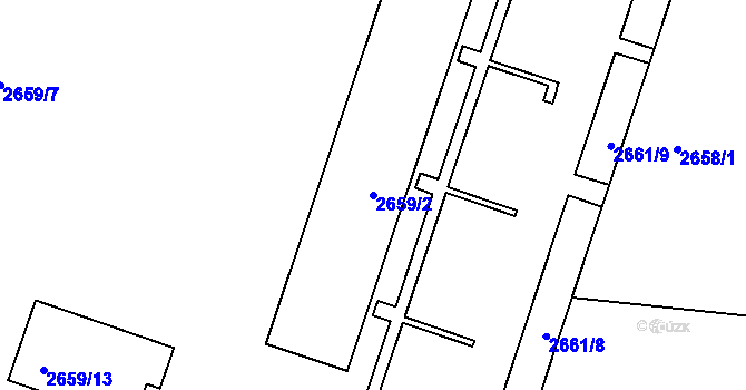 Parcela st. 2659/2 v KÚ Holešov, Katastrální mapa