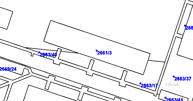 Parcela st. 2661/3 v KÚ Holešov, Katastrální mapa