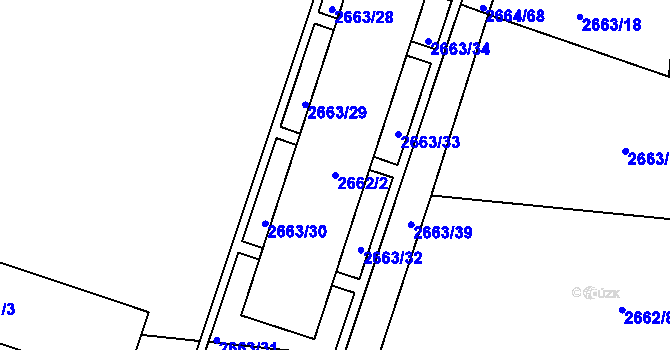 Parcela st. 2662/2 v KÚ Holešov, Katastrální mapa
