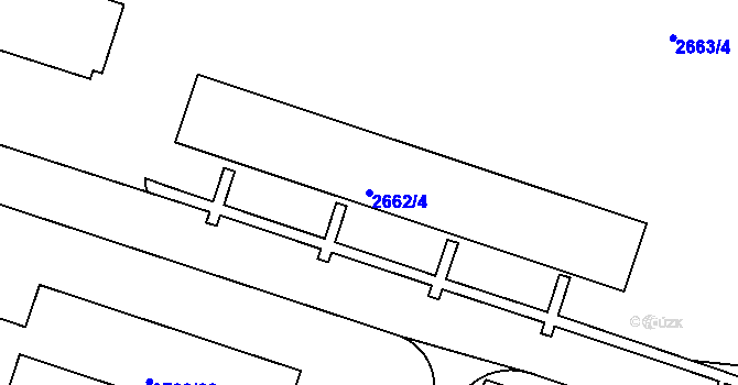 Parcela st. 2662/4 v KÚ Holešov, Katastrální mapa