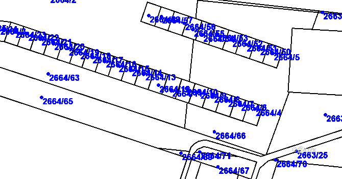 Parcela st. 2664/11 v KÚ Holešov, Katastrální mapa