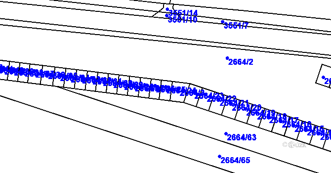 Parcela st. 2664/24 v KÚ Holešov, Katastrální mapa