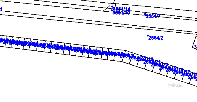 Parcela st. 2664/26 v KÚ Holešov, Katastrální mapa