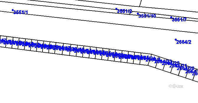 Parcela st. 2664/30 v KÚ Holešov, Katastrální mapa