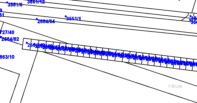 Parcela st. 2664/38 v KÚ Holešov, Katastrální mapa