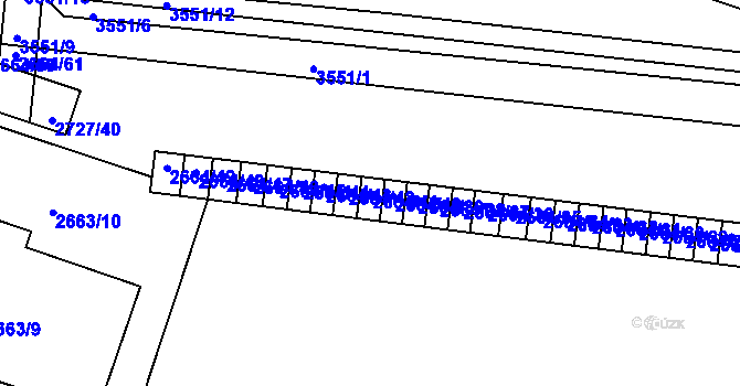 Parcela st. 2664/41 v KÚ Holešov, Katastrální mapa