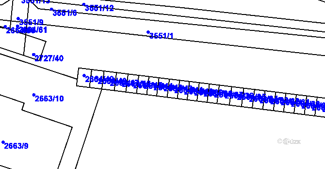 Parcela st. 2664/42 v KÚ Holešov, Katastrální mapa