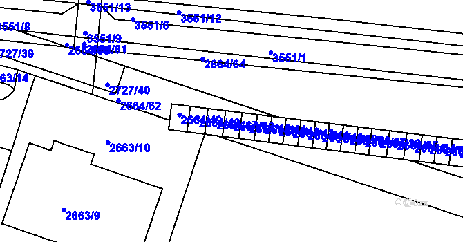 Parcela st. 2664/46 v KÚ Holešov, Katastrální mapa