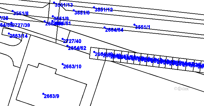 Parcela st. 2664/48 v KÚ Holešov, Katastrální mapa
