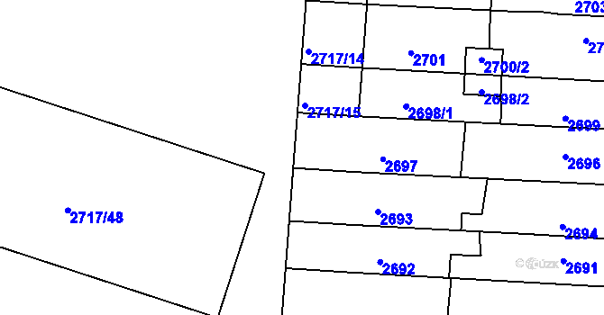 Parcela st. 2717/16 v KÚ Holešov, Katastrální mapa