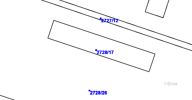 Parcela st. 2728/17 v KÚ Holešov, Katastrální mapa