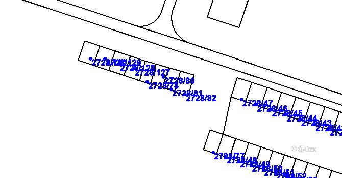 Parcela st. 2728/81 v KÚ Holešov, Katastrální mapa