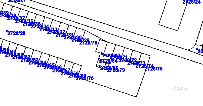 Parcela st. 2728/83 v KÚ Holešov, Katastrální mapa
