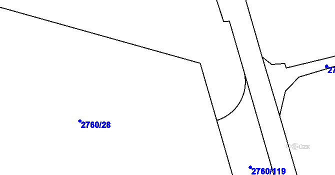 Parcela st. 2760/27 v KÚ Holešov, Katastrální mapa