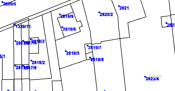 Parcela st. 2819/7 v KÚ Holešov, Katastrální mapa