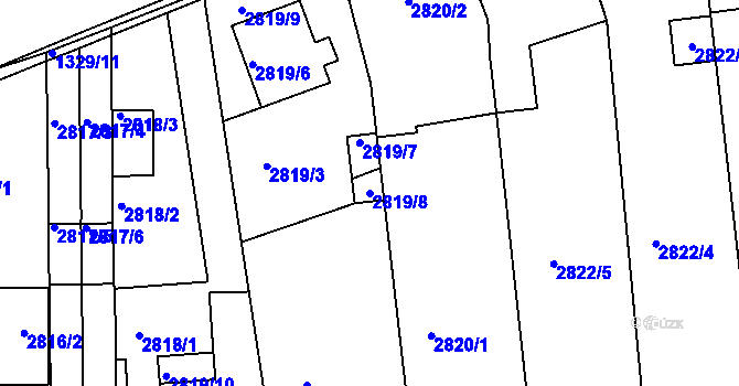 Parcela st. 2819/8 v KÚ Holešov, Katastrální mapa