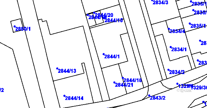 Parcela st. 2844/1 v KÚ Holešov, Katastrální mapa
