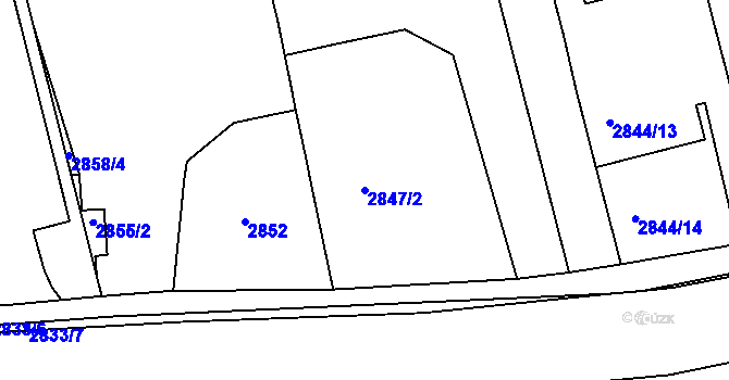 Parcela st. 2847/2 v KÚ Holešov, Katastrální mapa