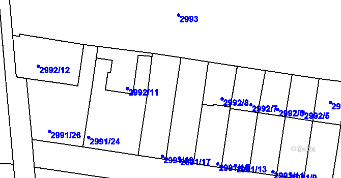 Parcela st. 2992/10 v KÚ Holešov, Katastrální mapa