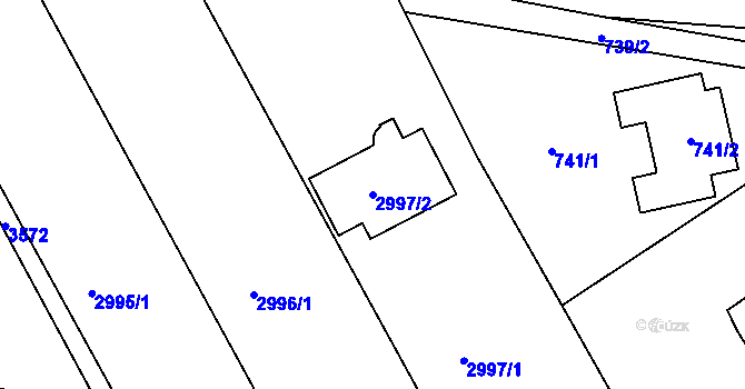 Parcela st. 2997/2 v KÚ Holešov, Katastrální mapa
