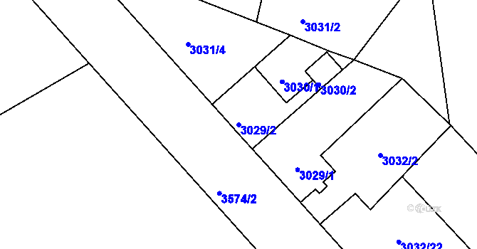 Parcela st. 3029/2 v KÚ Holešov, Katastrální mapa