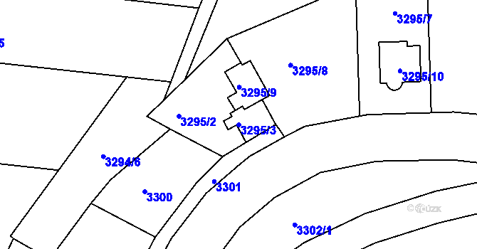 Parcela st. 3295/3 v KÚ Holešov, Katastrální mapa