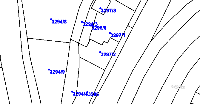 Parcela st. 3297/2 v KÚ Holešov, Katastrální mapa
