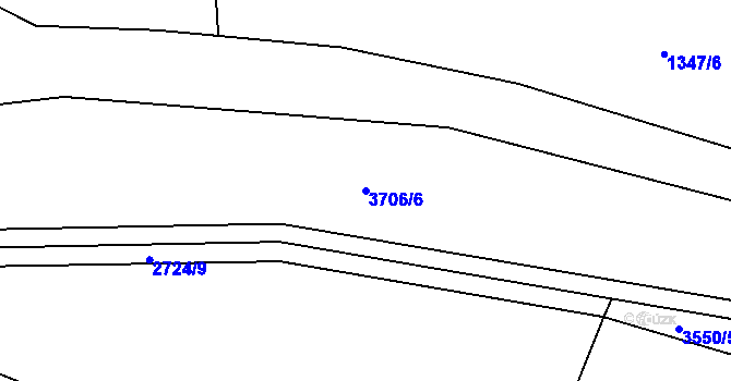 Parcela st. 3706/6 v KÚ Holešov, Katastrální mapa