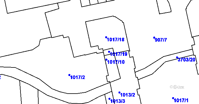Parcela st. 1017/12 v KÚ Holešov, Katastrální mapa