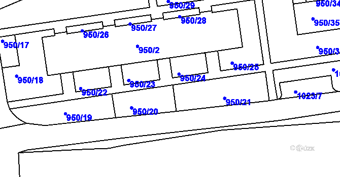 Parcela st. 950/81 v KÚ Holešov, Katastrální mapa