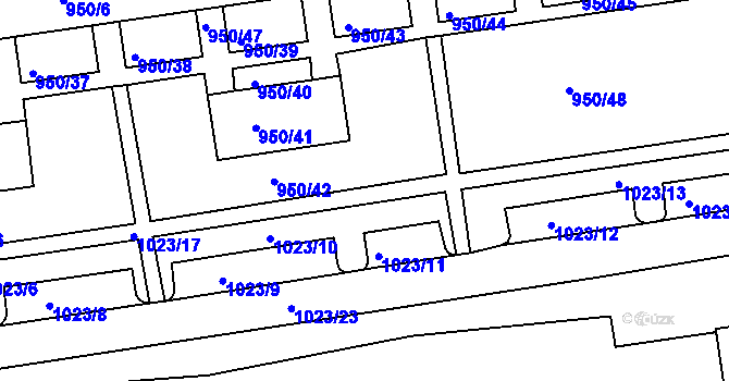 Parcela st. 1023/48 v KÚ Holešov, Katastrální mapa