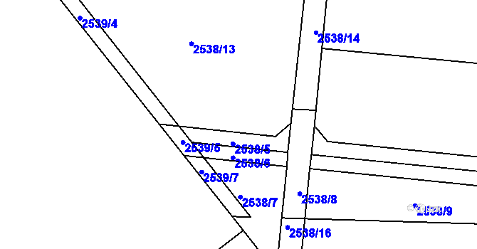 Parcela st. 2538/4 v KÚ Holešov, Katastrální mapa