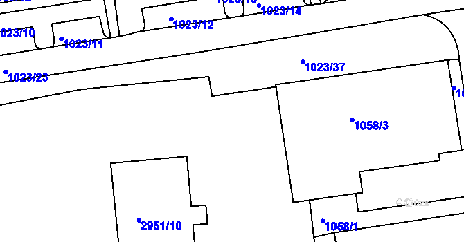 Parcela st. 2951/59 v KÚ Holešov, Katastrální mapa