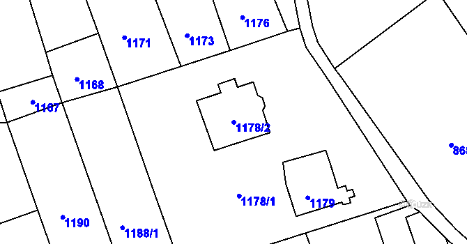 Parcela st. 1178/2 v KÚ Holešov, Katastrální mapa