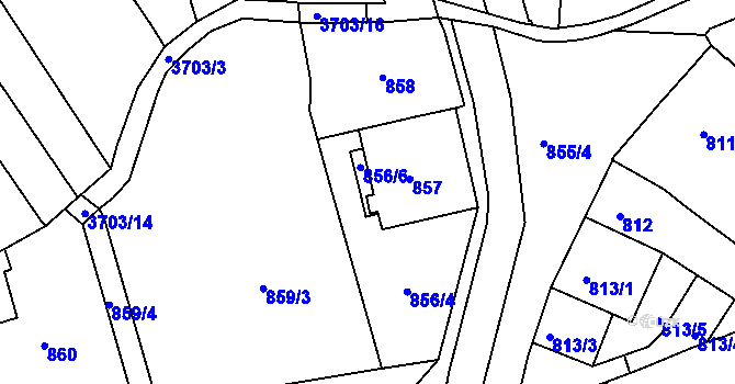 Parcela st. 856/5 v KÚ Holešov, Katastrální mapa