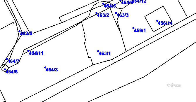 Parcela st. 463/1 v KÚ Holešov, Katastrální mapa