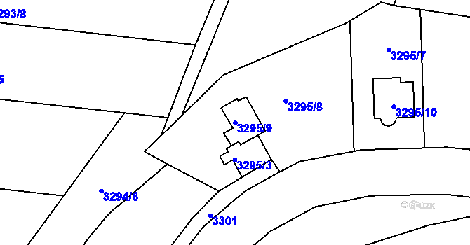 Parcela st. 3295/9 v KÚ Holešov, Katastrální mapa