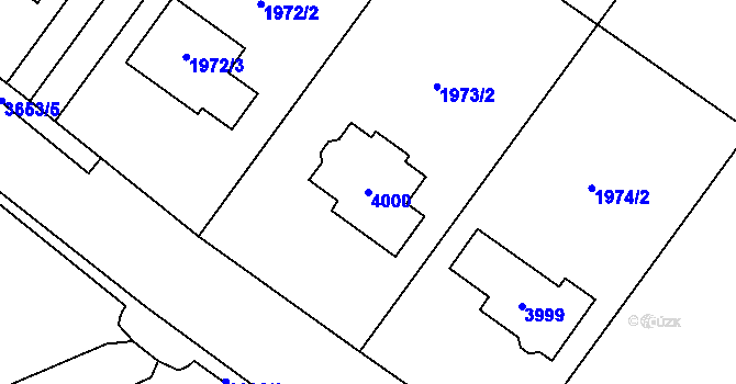 Parcela st. 4000 v KÚ Holešov, Katastrální mapa