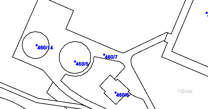 Parcela st. 460/7 v KÚ Holešov, Katastrální mapa