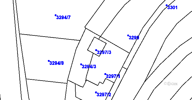 Parcela st. 3297/3 v KÚ Holešov, Katastrální mapa