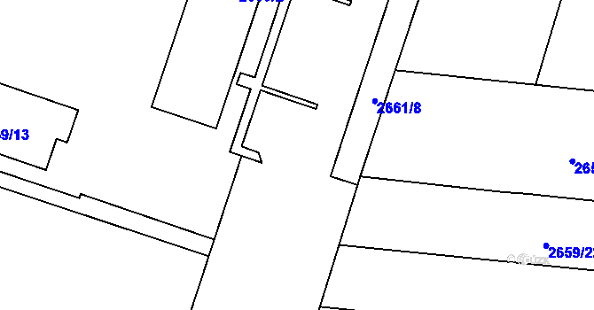 Parcela st. 2661/6 v KÚ Holešov, Katastrální mapa