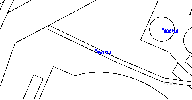 Parcela st. 461/22 v KÚ Holešov, Katastrální mapa