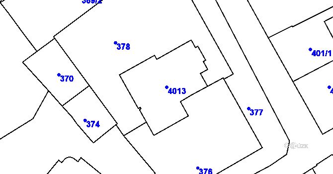Parcela st. 4013 v KÚ Holešov, Katastrální mapa