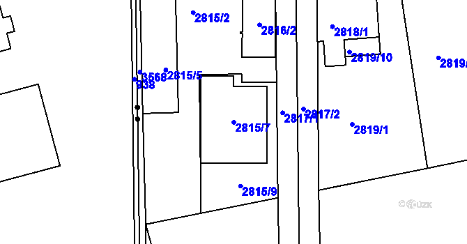 Parcela st. 2815/7 v KÚ Holešov, Katastrální mapa